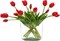 15pcs Artificial Tulips Flowers, Latex Bouquet, Fake Tulips for Office Wedding Party Home Kitchen Garden Decoration(Red,15pcs)